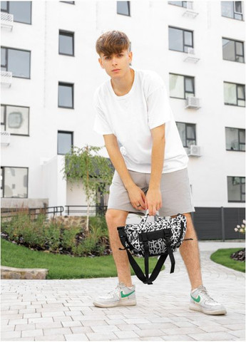 Большая мужская поясная сумка бананка DynamicDart принт "Graphity" (R-80411715m-VS) Sambag (302450476)