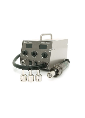 Паяльная станция BA-942C с цифровой индикацией на фен и паяльник, DC:110-240V, 4A,1000W, 5 кг Baku (362669221)