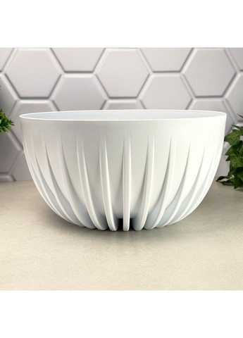 Горщик квітковий білий 30 см Миса Міра Lamela (365815014)