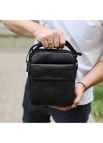 Сумка-барсетка мужская через плечо кожаная гладкая черная TD-86573 Tiding Bag (351507963)