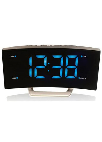 Настільний годинник (DAS301824) Technoline WT460 Blue LED з радіо Black/Silver (356149560)