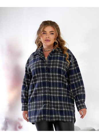 Синяя кэжуал рубашка в клетку MeeLan с длинным рукавом