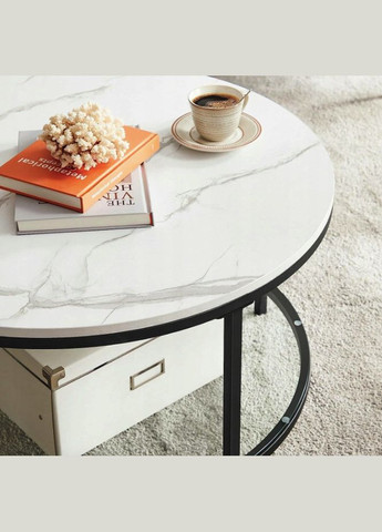 Журнальный столик Oskar круглый с мраморной столешницей Leobert (301865894)