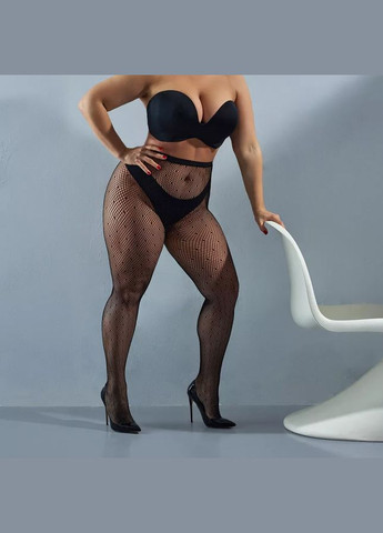 Жіночі колготи крапки на сітці квадратики висока посадка чорні 88839 XS-XXXXL No Brand (341828290)