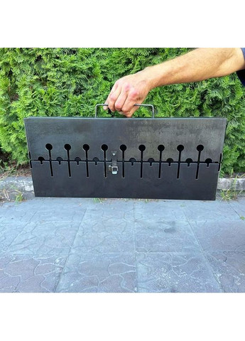 Мангал-чемодан 10 шампурів 3 мм No Brand (370285991)