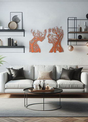 Дерев'яна картина на стіну, декор для кімнати "Закохана пара", стиль лофт 80х60 см Woodyard (292013796)