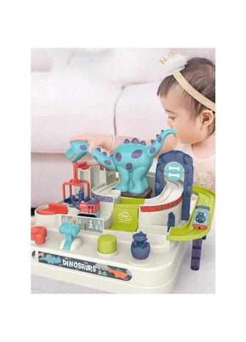 Интерактивный трек Головоломка Динозавр с паровозиками No Brand (302236173)