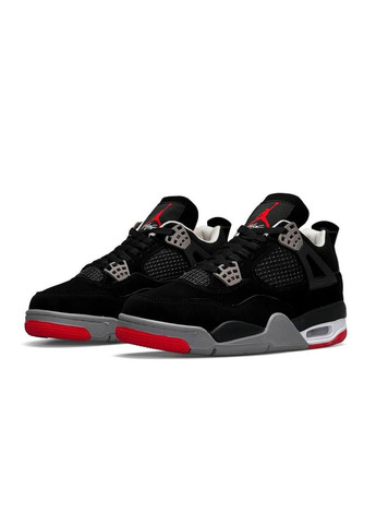 Белые демисезонные кроссовки мужские nike air jordan 4 retro bred найк аир джордан No Brand