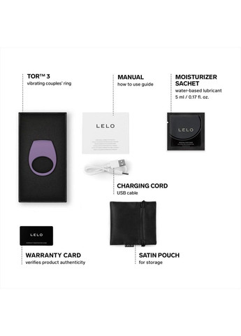 Эрекционное кольцо с вибрацией LELO Tor 3 Violet Dusk, управление со смартфона No Brand (366877707)