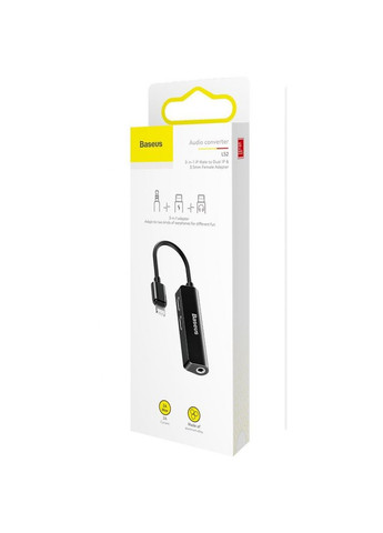 Переходник AUX L52 Lightning to 2xLightning + 3.5mm black Baseus (365748943)