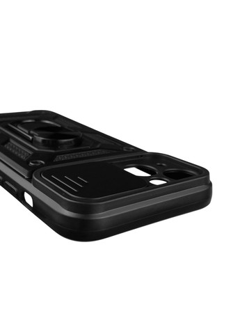 Чехол для iPhone 13 бронированный с кольцом со шторкой на айфон 13 чёрный rg1 Apple (366230628)