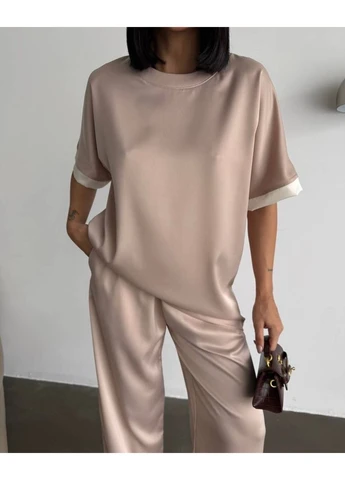 Жіночий шовковий костюм в стилі oversize KaraMix (394064270)
