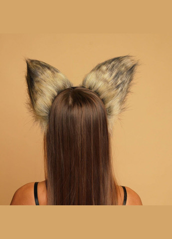 Пушистые кошачьи уши, Коричневые с черным OKOVA (315148704)