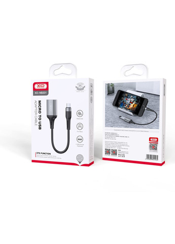 Кабель NB201 OTG USB 2.0 transfer speed 480Mbp for micro Black XO (297454096)