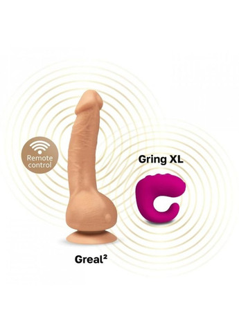 Вібратор реалістичний на присосці Greal Mini Gvibe, бежевий, 18 х 3 см No Brand (341306065)