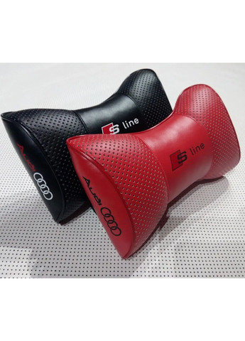 Подушка подголовник AUDI S-LINE красно-черный 2шт. No Brand (360900842)