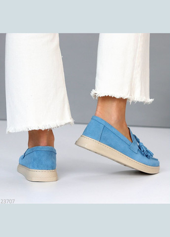 Голубые лоферы No Brand