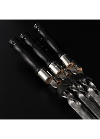 Шашлычный набор, набор шампуров в кожаном чехле G19 No Brand (365654984)