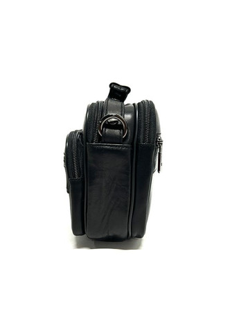 Чорна маленька молодіжна горизонтальна міні сумка месенджер із натуральної шкіри Oscar (305821984)