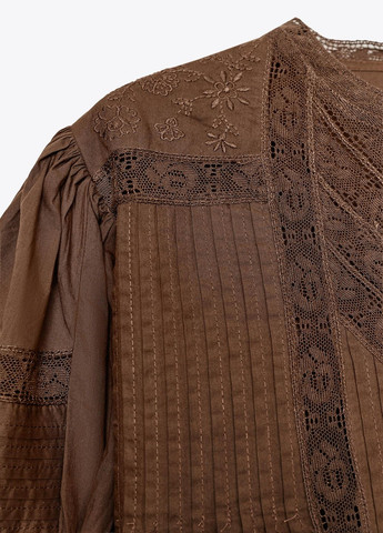 Коричневая блузка Zara