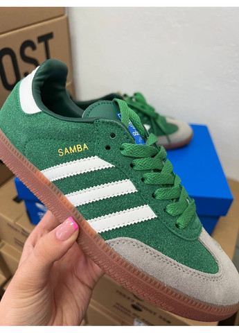 Сірі Осінні кросівки чоловічі adidas samba green адідас самба No Brand