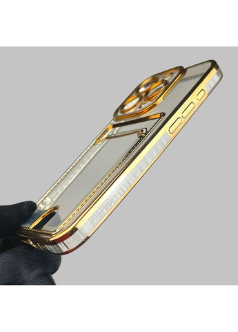 Чехол для iPhone 15 Pro с золотой окантовкой с карманом для карт на айфон 15 про золотой Apple (366021691)