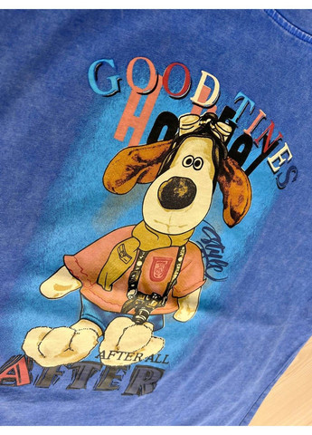 Футболка женская YIGOU 74 тай дай оверсайз с принтом собака No Brand - (329655376)