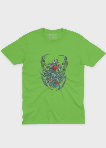 Салатовая демисезонная футболка для мальчика с принтом супергероя - человек муравей (ts001-1-kiw-006-026-001-b) Modno