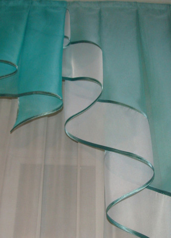 Ламбрекен Дуга карниз 200см бірюзовий з білим (72_5_2м) Firanka Simple (333024185)