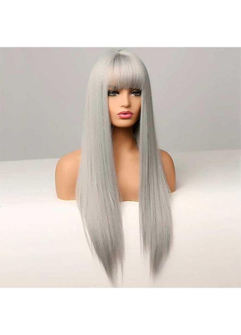 Перука рівна аніме з довгим чубчиком "Попелястий" - 70см - (372733773)