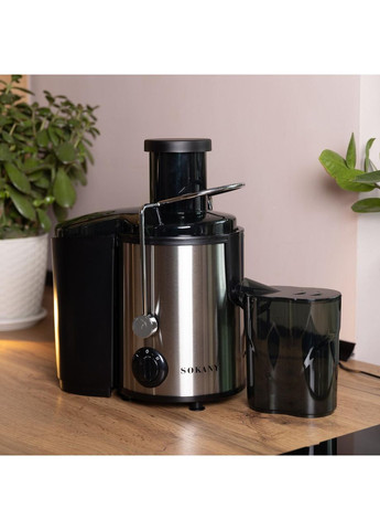 Соковыжималка шнековая электрическая с чашей SK-4000 800 Вт Черная Sokany (370373544)