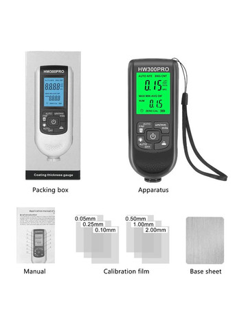 Цифровий товщиномір автомобільної фарби, покриття VKTECH HW-300PRO Чорний No Brand (300577694)