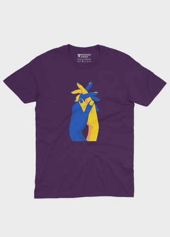 Фиолетовая демисезонная футболка для мальчика с патриотическим принтом лодони (ts001-2-dby-005-1-032-b) Modno