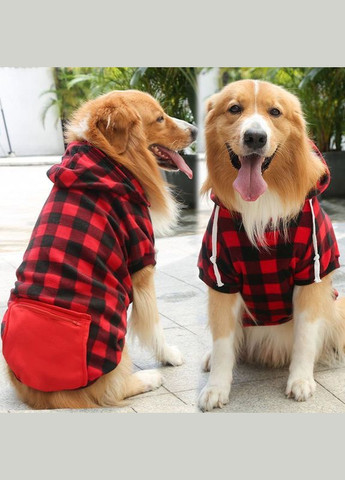 Худи для котов и кошек с карманом Pet Style "Сосиска" Чернокрасная клетка 3XL No Brand - (323237413)