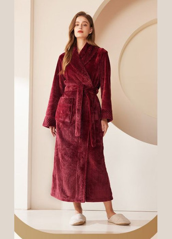 Халат довгий жіночий теплий домашній, банний для сауни та басейну колір синій No Brand Халат банний (322074235)