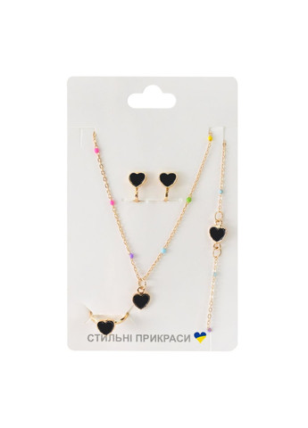 Набір дитячих прикрас: ланцюжок, серйоги, браслет і кільце в асортименті, 12 шт - No Brand B4354 (371927411)