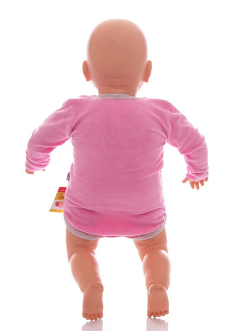 Боди с длинным рукавом для девочки велюр розовое конфетки MiniPapi 62 см (30025) BABYKROHA (297200330)