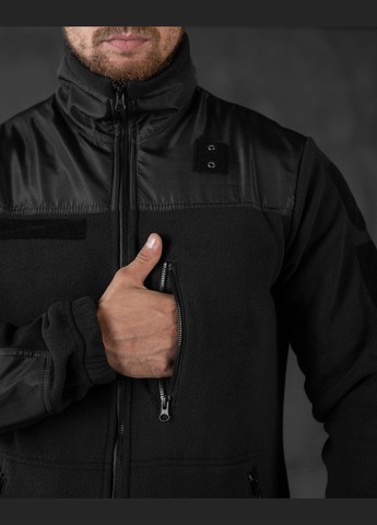 Тактическая мужская демисезонная кофта на флисе черная No Brand (305076269)