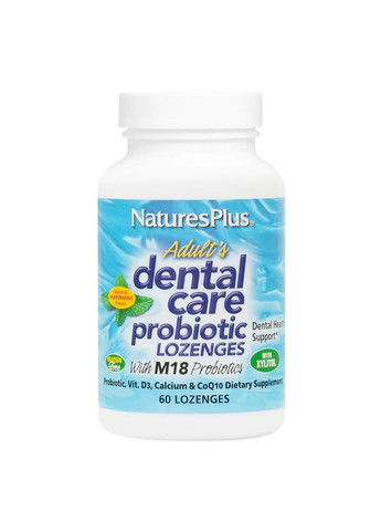 Пробиотики и пребиотики Adults Dental Care Probiotic, 60 леденцов Natures Plus (293481265)