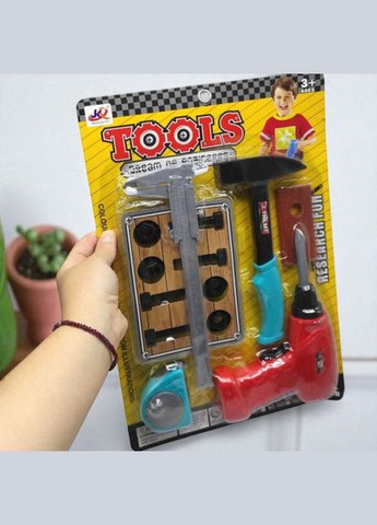 Набір інструментів (дриль, молоток, штангенциркуль, рулетка, на листі) MIC (369788192)