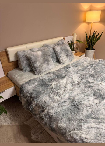Постільна білизна плюшева тепла Полуторний Сірий П4К-velur-travka-002/2 (П4К-velur-travka-002/2) No Brand (308755350)