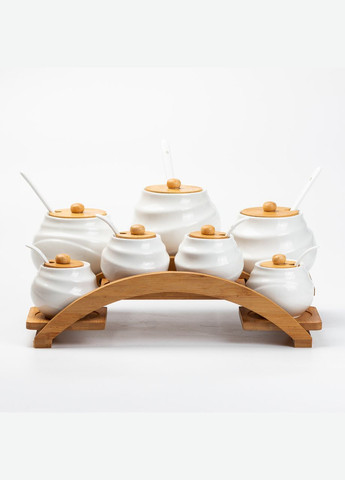 Набор баночек для сыпучих продуктов 7 штук по 200/500 мл, белый Yiwu (322503794)