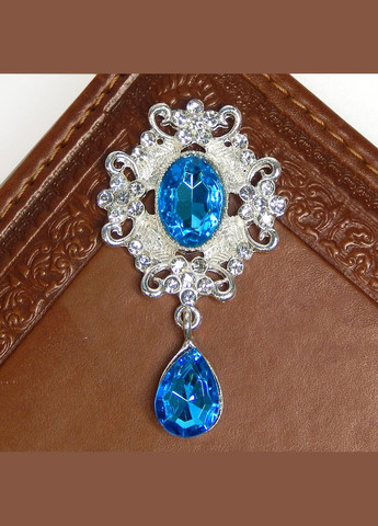 Стразовый декор Овал с подвеской, ажурный, 50х31 мм, бирюзовый No Brand (341730992)