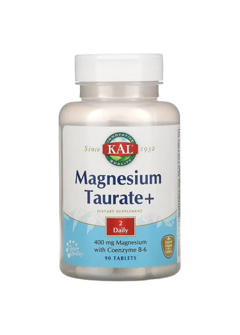 Вітаміни та мінерали Magnesium Taurate+ 400 mg, 90 таблеток KAL (293420931)