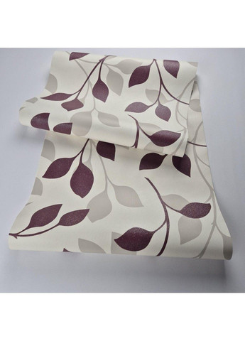 Шпалери вінілові на флізеліні 0.53 × 10.05 м 91662, молочні з бордовим малюнком — для спальні, вітальні, кабінету MARBURG (368895903)