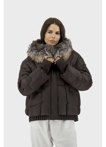 Коричневий зимній Пуховик No Brand