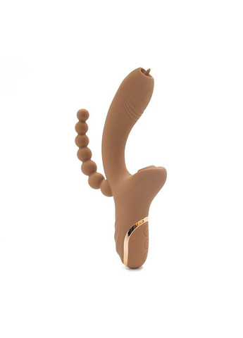 Вібратор-кролик з анальною стимуляцією, коричневий, 22.1 х 7.8 х 4.2 см Sweet Em (372003824)
