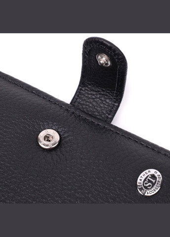 Солідний чоловічий гаманець з натуральної шкіри 22467 Чорний st leather (329149879)