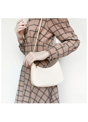 Бежева сумка-багет на блискавці крос-боді класичний мінімалізм стиль вінтаж ретро мінісумка повсякденна елегантна сумка екошкіра No Brand (322650263)