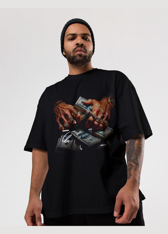 Черная мужская футболка оверсайз urban черная высокая плотность с длинным рукавом Mishe